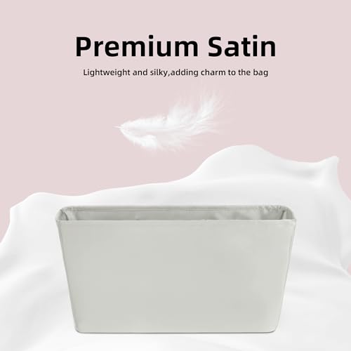 Image of DGAZ Purse Organizer Insert Fits Neverfullbag Mini /PM /MM /GM,Silk Bag Organizer,Luxury Handbag & Tote Shaper(Gris Pale,PM)