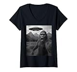 Photo Gallery donna divertente alieno ufo bigfoot abduction selfie maglietta con collo a v Photo Gallery donna divertente alieno ufo bigfoot abduction selfie maglietta con collo a v