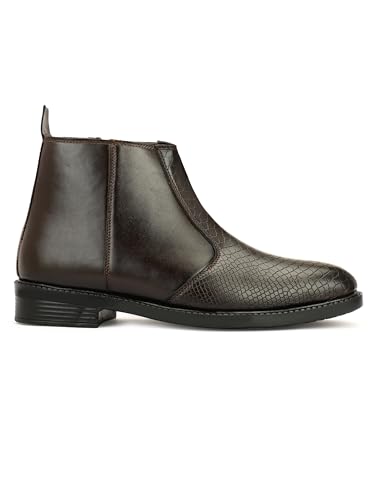 Image of HERMIZ Men's Chelsea Boots | Handcrafted | High Ankle Boot| Comfortable Formal Office Casual Wear Shoes