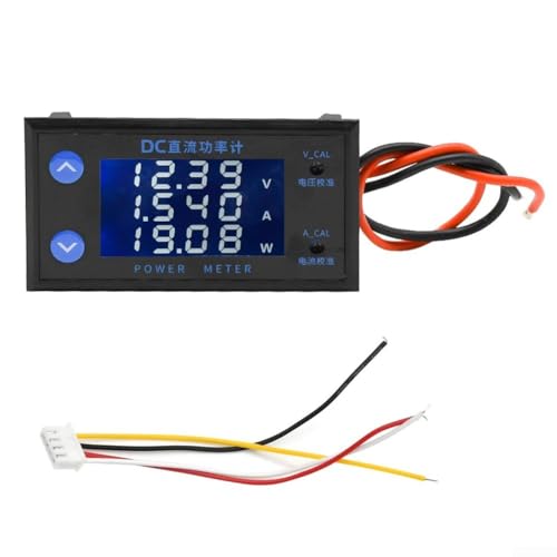 LCD Power Meter, DC 8-12V 10A 4-Digit High Voltage Current for Battery Solar Panel Electronics Monitoring Device(Single head)