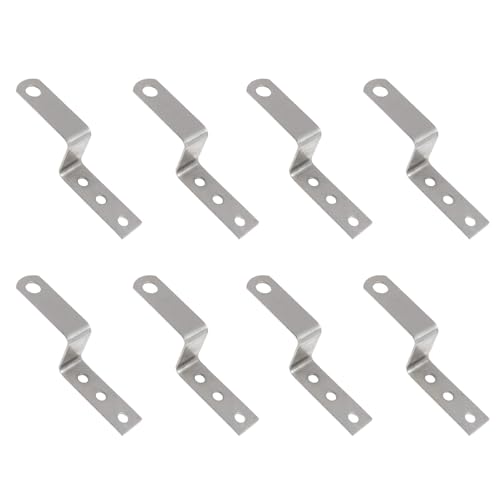 8PCS Door Barricade Brackets, 25mm Height, Heavy Duty Z Shaped Brackets, Metal Drop Open Bar Holder