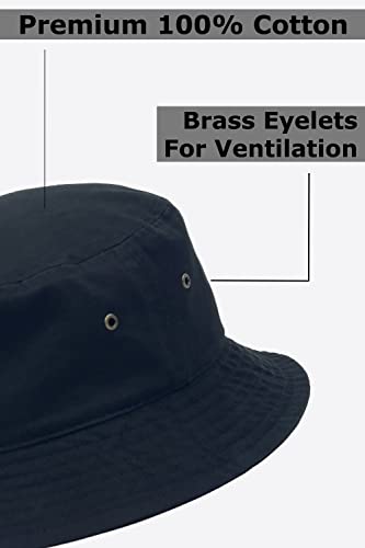 Utmost Bucket Hat 100% Cotton & Denim Lightweight Packable Outdoor Summer Beach Fishing Sun Hat(S/M, 1Pc Black) #TOP2