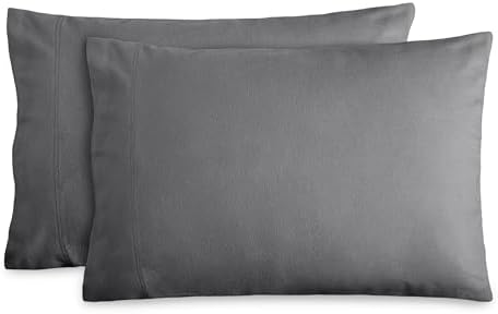 Sheets & Pillowcases - Bare Home Flannel Standard Pillowcases Set of 2 - 100% Cotton - Velvety Soft & Cozy - Double Brushed Heavyweight Flannel Pillowcases (Standard Pillowcase Set of 2, Grey)