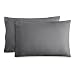 Bare Home Standard Flannel Pillowcase Set - 100% Cotton - Velvety Soft Heavyweight - Double Brushed Flannel (Standard Pillowcase Set of 2, Grey)