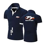 TZPTZNVF Polos Cómodos para Hombre Isla De M.A.N. T.T. Camiseta De Manga Corta con Cuello Estampada Transpirable con Colores Contrastantes-SLanS+BaiS||L