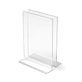 Werbeaufsteller DIN A6 Hoch mit Mittelfach/Speisekartenkartenhalter/Eiskarte/Weinkarte/Mittagstisch/Gastronomie/Restaurant/Bar/Acrylglas/transparent - Zeigis®
