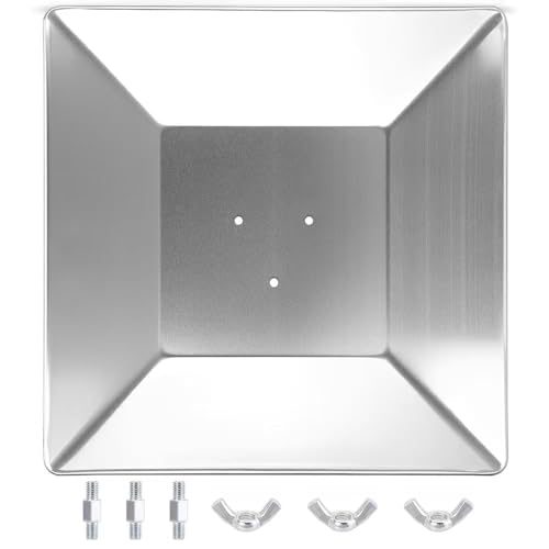 Aluminium Patio Heater Reflector Shield, Square Heat Reflector Shield Top Parts with 3 Pre-Drilled Holes (Hole Distance 2-3/4 Inches),4-Sided Glass Tube Outdoor Heaters Replacement Accessories in Fall