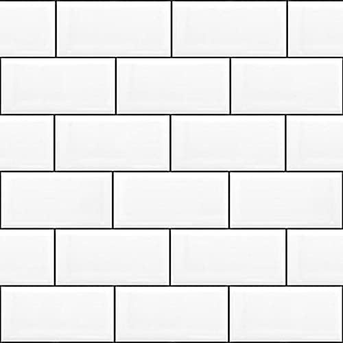 ReWallpaper Kitchen Wallpaper Peel and Stick Backsplash Wallpaper for Kitchen Wall Bathroom Waterproof Subway Tile Contact Paper Back Splash Tiles Peel and Stick White Tile Wall Paper Roll 17.7X79
