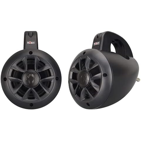NOAM N4 - Pair of 4 Inch 2-Way Wakeboard Mountable Speakers, Marine Grade Weatherproof Construction for Utv, Boats, ATV Golf Carts and More Cover