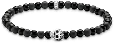 THOMAS SABO Stretch-Armband Obsidian und Tigerauge Beads Armband Gravur
