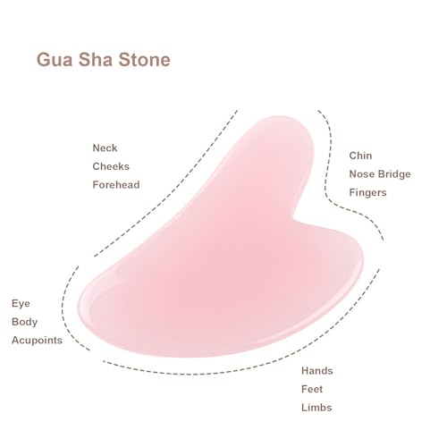 Lamkrtlp Gua Sha & Jade Roller, Guasha para el Masaje Facial, Herramientas de Masaje Natural para Rejuvenecimiento y Relajación - imagen 3