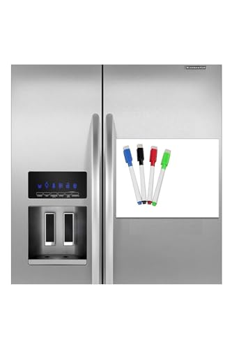 Magnetli Kalemli Buzdolabı Notluk 35X50 Cm; Manyetik Not Panosu, Yazı Tahtası, Planlayıcı 4 Kalem