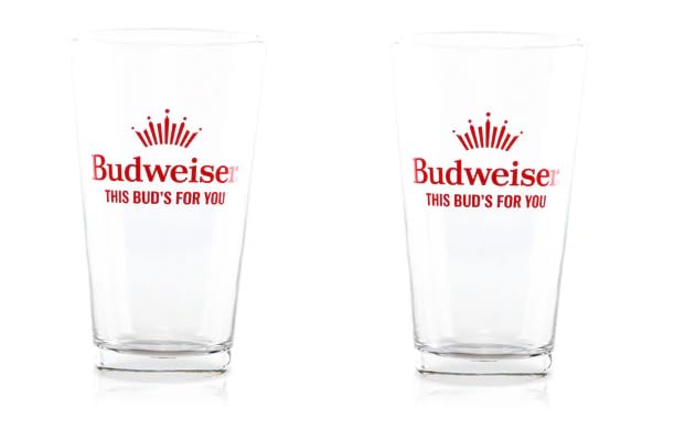 Budweiser Pint Glasses - This Buds For You Edition - Set of 2