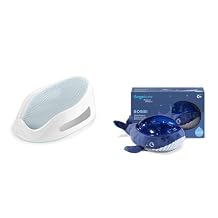 Angelcare Baby Bath Support Aqua + Bobbi The Whale Ceiling Night Light Projector Bundle