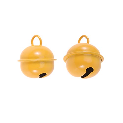 Kesyoo 50Pcs Jingle Bells Christmas Bell Decor Ornaments Colorful Diy Craft Bells For Christmas Festival Holiday Home Decoration 22Mm Yellow #TOP6