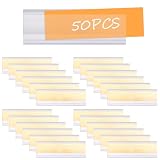 50 Stück Etikettenhalter Selbstklebend, Etikettenhalter Transparent, Selbstklebende Etikettenhalter für Einstecketiketten, Etikettenträger, Selbstklebende Regaletiketten, für Regal (2.5 * 7.6cm)