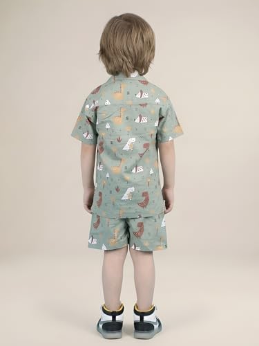 Image of POLKA TOTS 100% Cotton Half Sleeve Shirt and Shorts Combo for Boys | Co-Ord Set for Kids | Summer Wear Dress for Toddlers | Breathable & Skin-Friendly Boys Clothes | Trendy Summer Outfit & Beach Wear