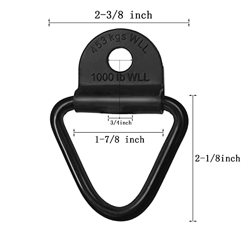 Moebulb Cargo Tie-Down V-Ring Anchors Black Steel Bolton Trailer V-Ring Tie Down For Trailers Trucks And Warehouses Replacement For D-Ring Plastic Flush Mount Pan Fitting Tiedown 4-Pack #TOP4