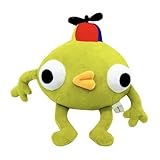 Juguete de Peluche Monstruo Verde Lindo con Grandes Ojos y un Moño Colorido - Animal de Peluche Adorable para Niños y Coleccionistas, Regalo de Peluche Suave para Niños y Niñas