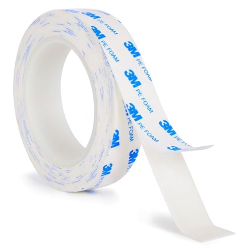 Folklyzo Heavy Duty Double Sided Tape 1in X 9.85ft, Removable No Residue Foam Adhesive Strips, Mounting Tape for Walls, Pictures, Posters, LED Light Strips & Home Decor (1in)