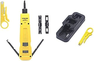 VCE Combo Keystone Punch Down Stand and Mini Wire Stripper Cutter with Punch Down Impact Tool with 110 and 66 Blades
