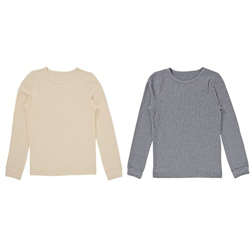 Image of Fruit of The Loom Girls' Premium 2-Pack Thermal Waffle Crew Top