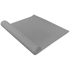 BalanceFrom 3mm Thick High Density Anti-Tear Exercise Yoga Mat with Optional Yoga Blocks Gray