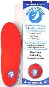 PURE STRIDE Full Length Orthotics Men 8-8.5 / Women 10-10.5 Professional Arch Supports by Pure Stride