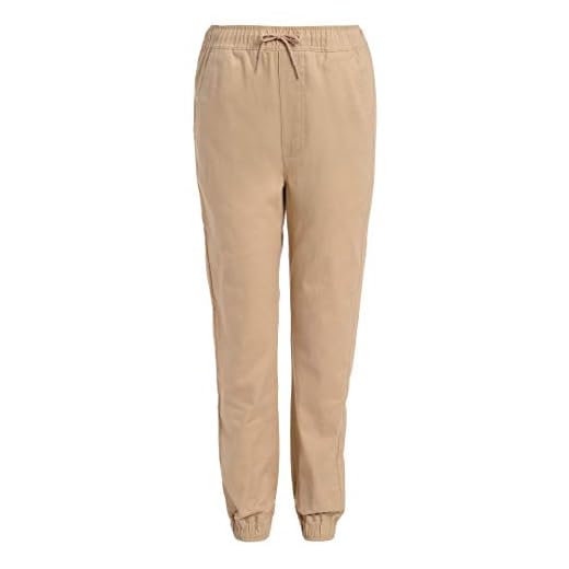 Nautica Boys' School Uniform Jogger Pant, Evan Khaki, Large(14/16) Husky