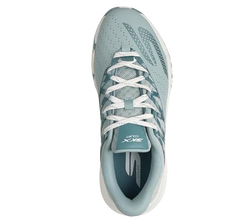 Skechers Chaussures de Sport Viper Court Rally Pickleball pour Femme – Baskets Basses avec Rembourrage en Mousse Move, Cuir Sauge Maille Textile, 36 EU
