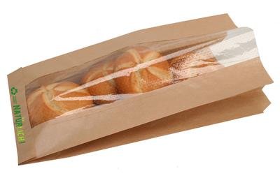 Faltenbeutel mit Sichtstreifen Sichtstreifenbeutel Beutel Tüten Snackbeutel (1.500 Stück, 20 + 9 x 38 cm)