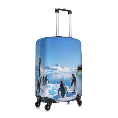 Travel Luggage Cover Penguin Antarctica Ice Suitcase Protector Anti-Scratch Washable Baggage Covers Elastic Suitcase Cover Tsa Approved Baggage Protector Fit 18-32 Inch Luggage3