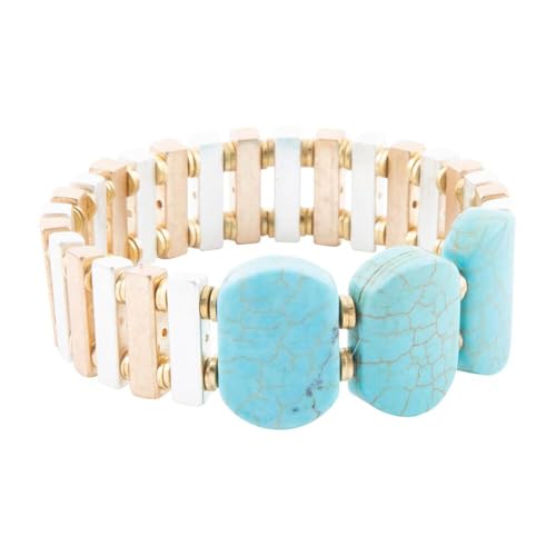 Barse Jewelry Pueblo Blue Magnesite Slim Stretch Bracelet
