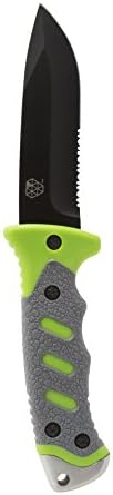 BOUNDARY 92737 Outdoor Survival Knife with Fixed 4.5-Inch Partially Serrated 420 Stainless Blade and Sheath, Survival Tools