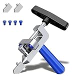 Tagliapiastrelle Manuale 2-in-1 Portatile con 2 Lame di Ricambio in Carburo di Tungsteno, Strumento per Taglio Vetro e Piastrelle per Fai da Te, Specchi, Ceramica (Silver)