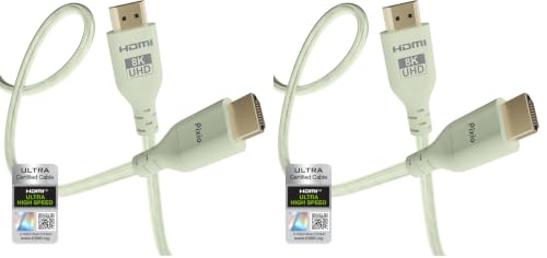 Image of Pixio Mint Green 8K HDMI 2.1 Cable Ultra Certified Ultra High Speed 6FT 8K 60Hz 4K 120Hz Nylon Braided, Gold Plated Connector, Anti-Breakage, HDR10+, dtsx, eARC, HDCP, Dolby Compatible (Pack of 2)