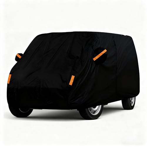 バンカバーカスタム日産 NV200 バン 2010 と互換性あり、屋外収納防水通気性、フルカバー屋外全天候型保護雨日(Black)