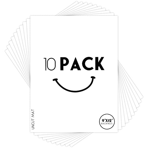 Golden State Art, Pack of 10 Uncut 9x12 White Mats Matboards, Acid Free Backing Matt Board for Photos, Frames, DIY Projects by Golden State Art - Used condition - US$11.39