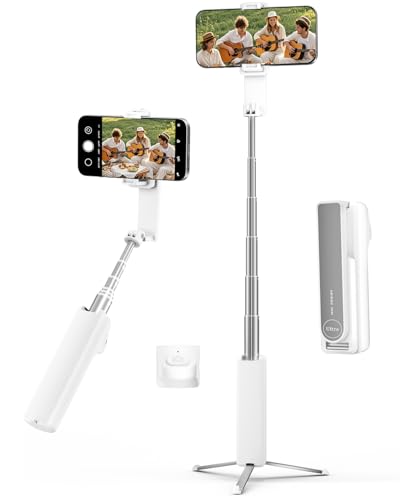 Selfie Stick for iPhone, Selfie Stick Tripod with Wireless Remote, Foldable & Portable Phone Tripod Stand for iPhone Android, Pocket-Size for Travel, Vlog, Video Recording