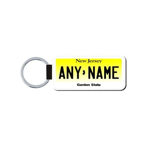 Teamlogo Personalized New Jersey License Plate Faux Leather Keychain Custom Decorated with Any Name or Text That You Want. Printed in The USA. Ready to Ship on The Next Business Day | Ver 1 Cover