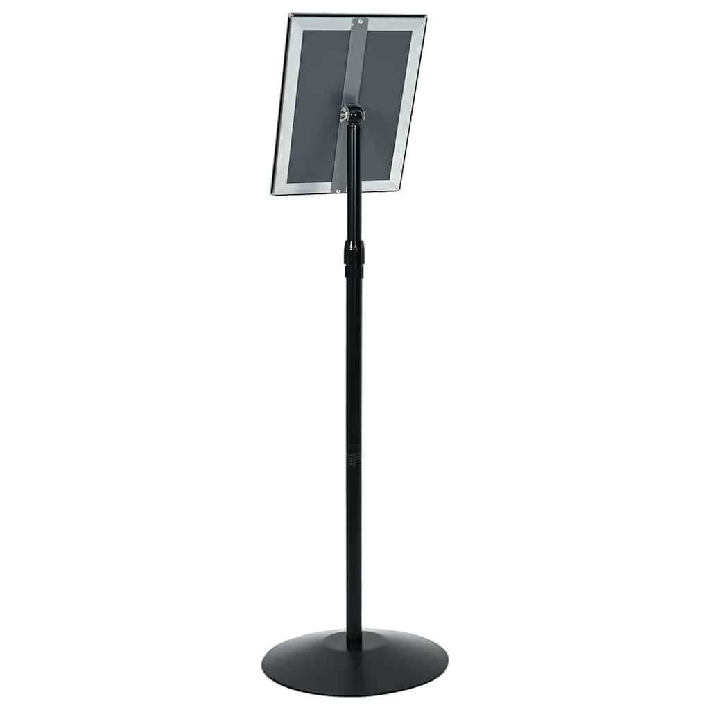 Podest Plakatständer A4 für Werbung, höhenverstellbarer Schildhalter aus Aluminium und Stahl, Flexibler Kundenstopper für Büro und Einzelhandel, Silber