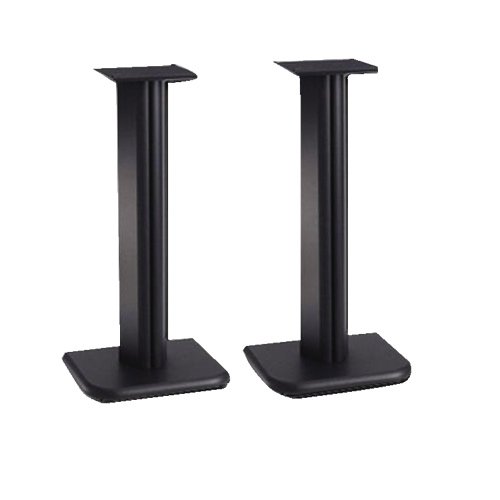SANUS Speaker Stands for Satellite & Bookshelf Speakers, Fixed & Adjustable Height Options, Stable Floor Stands with Cable Management (Fixed Height Speaker Stands – BF24B-03)