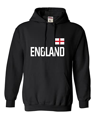 Go All Out X-Large Black Mens Team England British Pride Sweatshirt Hoodie