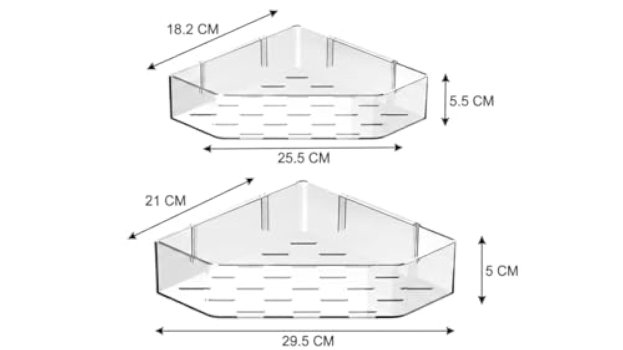 Acrylic Corner Bathroom Shelf Organizer with Drain Holes