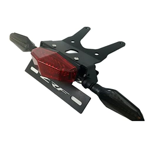 Motorcykel registreringsskylt rack Fender Eliminator Tail Tidy LED Bromsljus Vrid signal passform for Honda CRF 250L 2013-2021 (Color : Red Holder)
