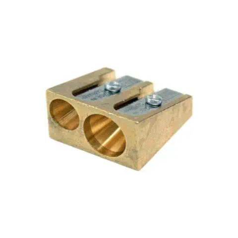 Mobius + Ruppert (M+R) Brass Artists Pencil Sharpener - choose from 4 shapes! Made in Germany - finest in the world! (603 - Double Wedge) Cover