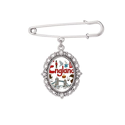 Broche symbole national Angleterre M pour robe et chemise élégante