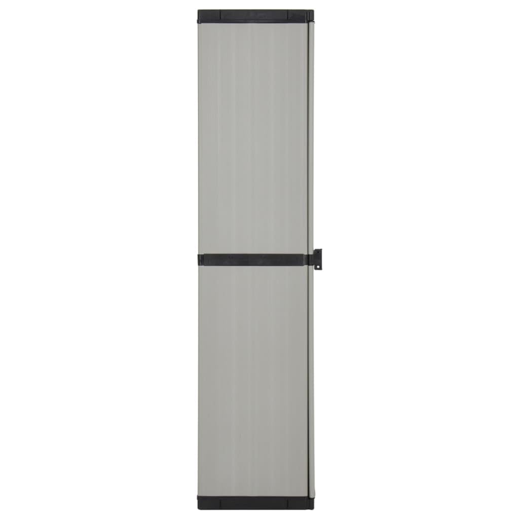 Genérico Armario de jardín con 3 estantes Gris y Negro 34x40x168 cm,Mobiliario,Armarios y Almacenamiento,Taquillas y armarios de Almacenamiento,340985