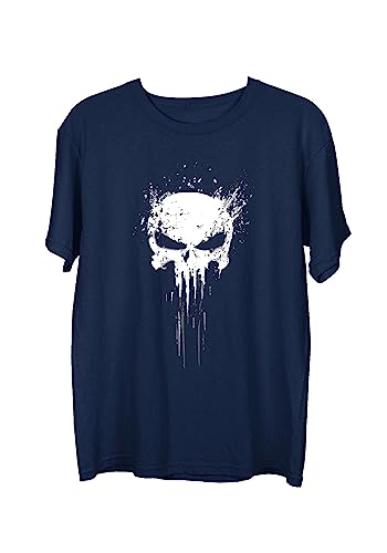 Image of Wear Your Opinion Men's S to 5XL Premium Combed Cotton Printed Half Sleeve T-Shirt (Design : Grunge Punisher)