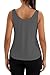 Bestisun Backless Athletic Active Crop Tank Tops Sleeveless Exercise Gym Shirts Women Dance Pilates Clothing Dark Gray M